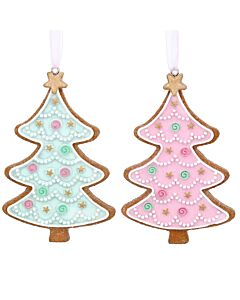 Gisela Graham Pastel Gingerbread Tree x2